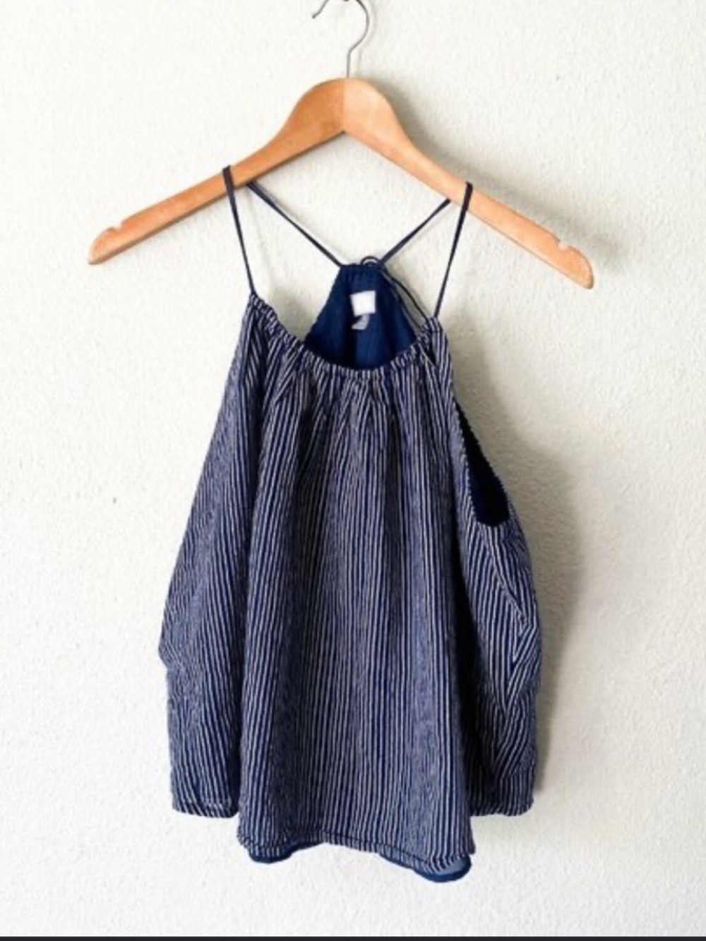 Converse Navy and White Striped Spaghetti-Strap Camisole